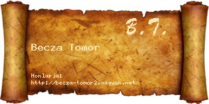 Becza Tomor névjegykártya